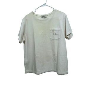 Second/Layer White Crewneck T-Shirt Men's Size M Heavy Cotton Streetwear